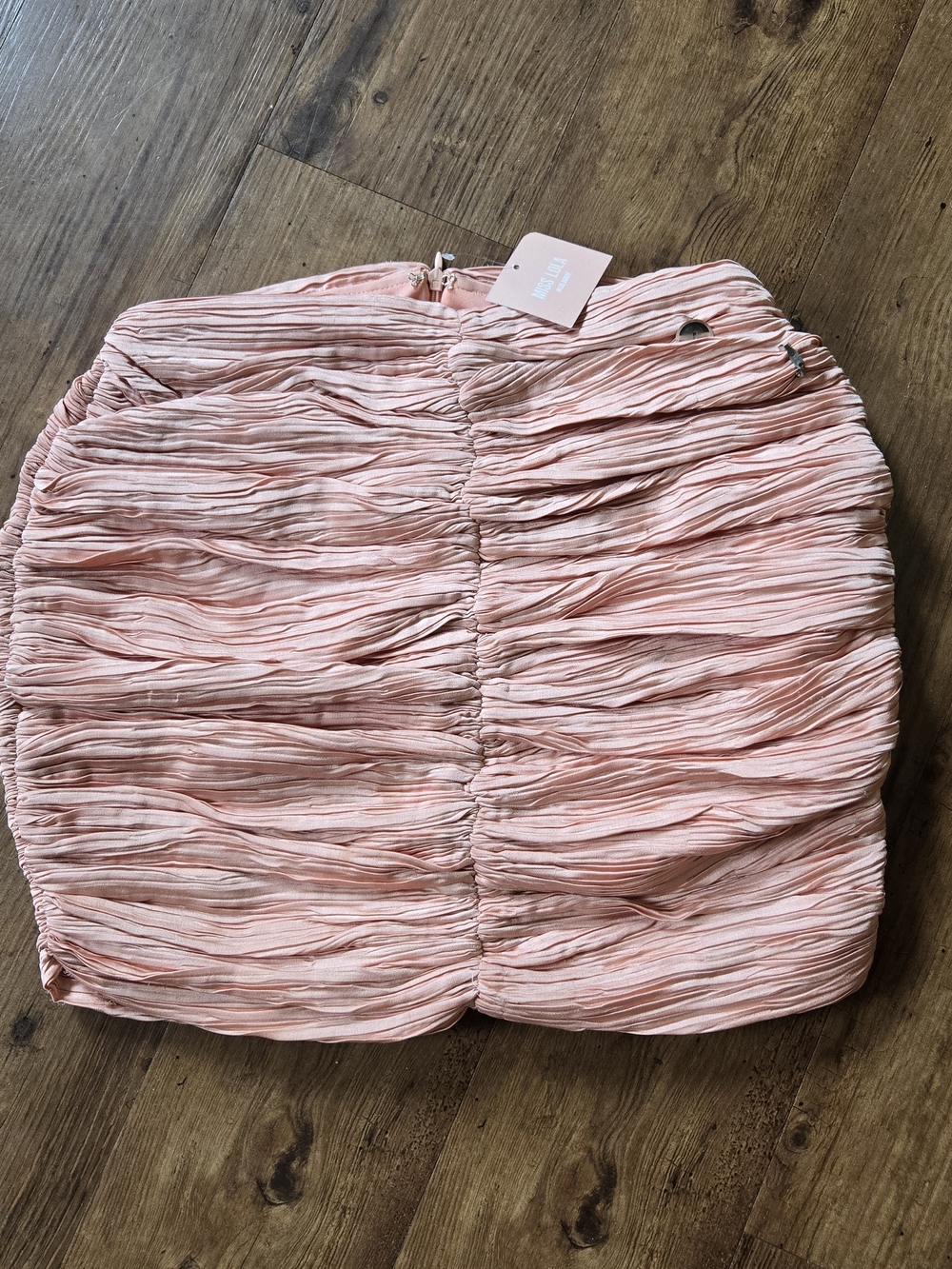 Ruched Pleated Mini Skirt in Blush Pink